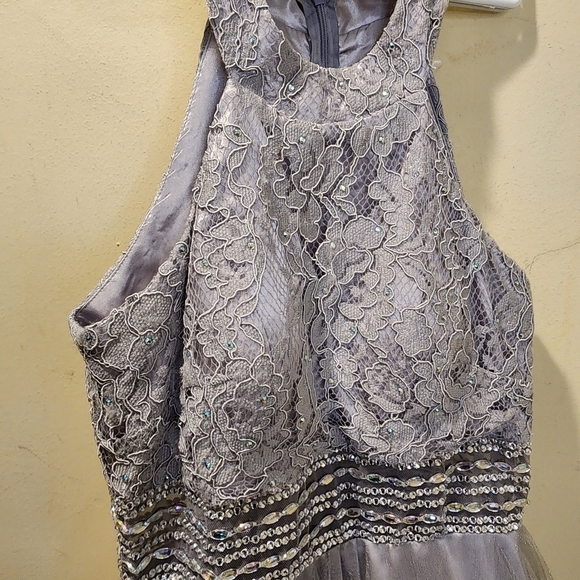 GINDY USA Silver Short Tule sleeveless Homecoming dress size S - Picture 15 of 16